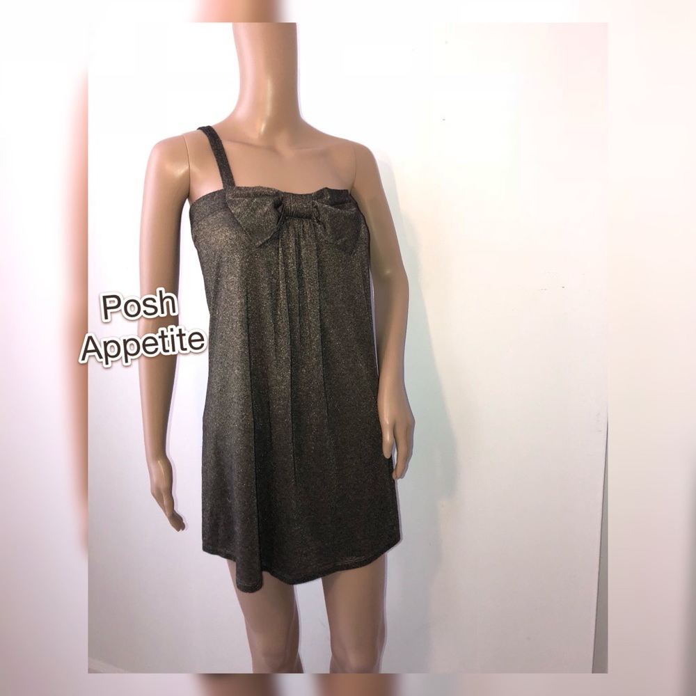 *** Single strap metallic mini dress